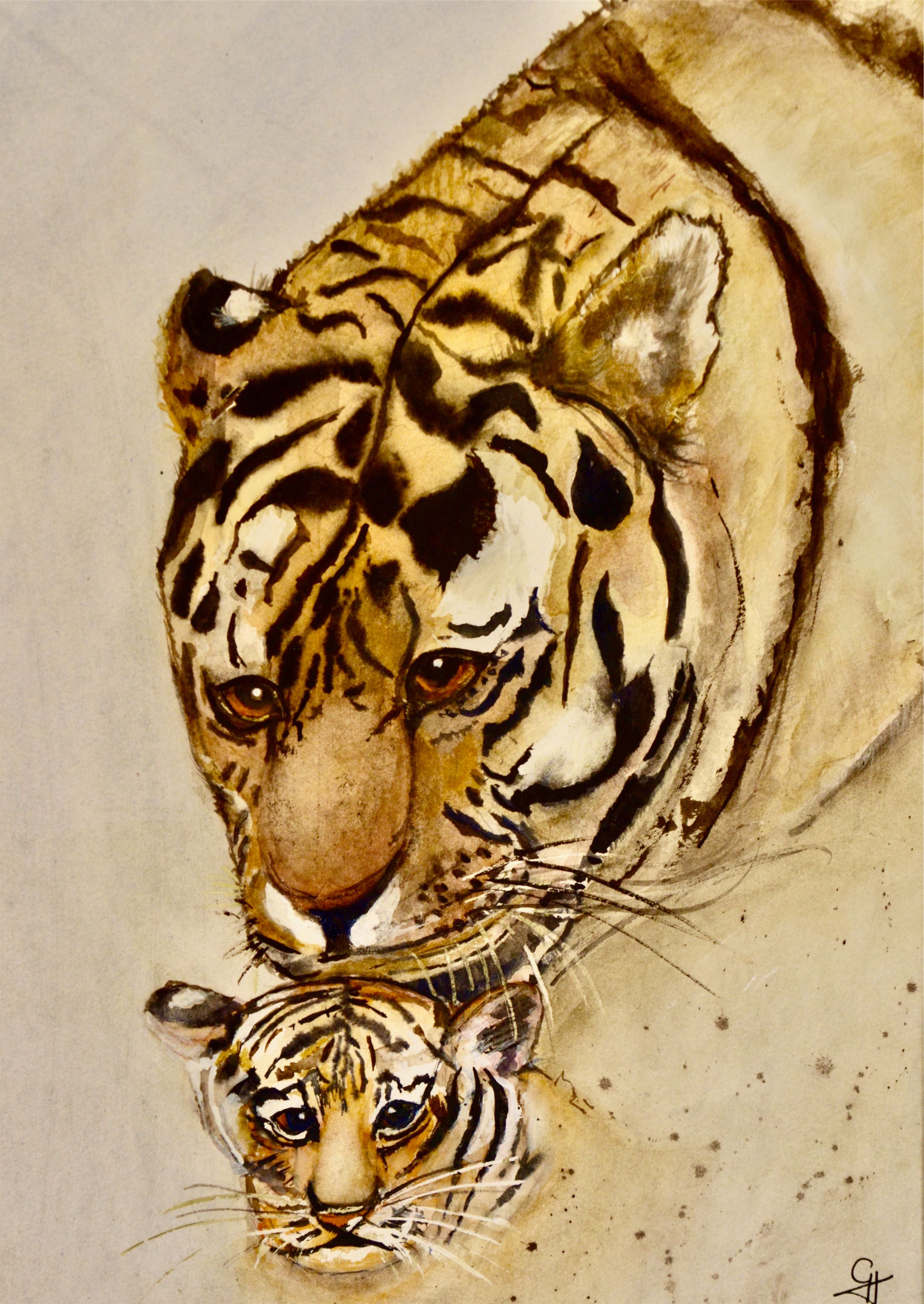 Tiger and cub